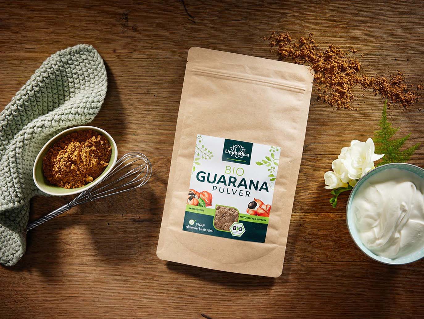 Bio Guarana Pulver - Kaffee-Alternative mit natürlichem Koffein - 100 g - von Unimedica